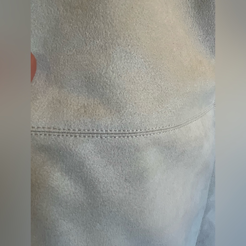 Ann Taylor faux suede dress w/knit bell sleeves. Cream. Office, semi-formal. M - Picture 8 of 14